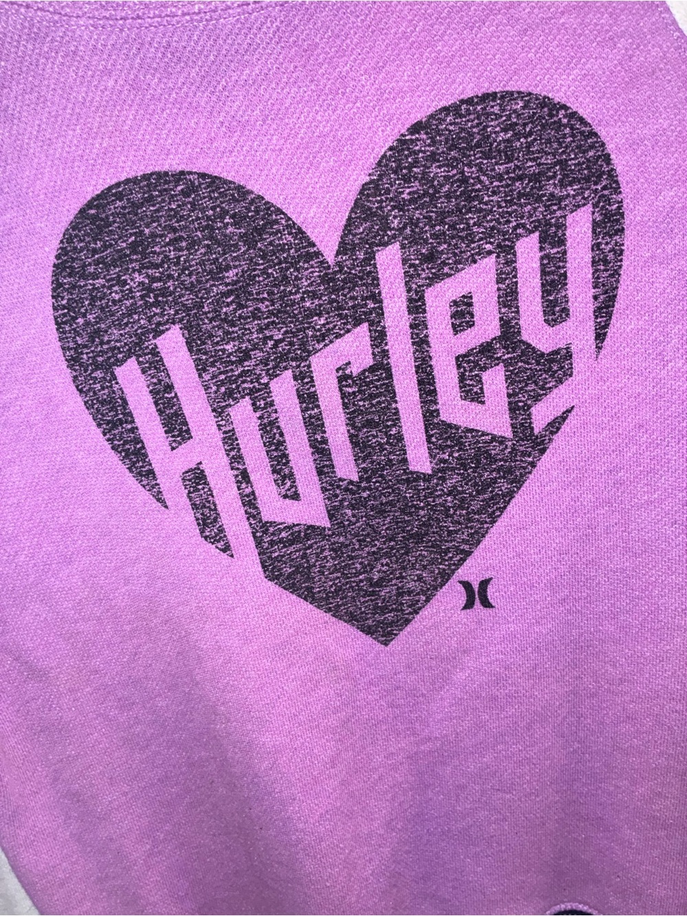 Hurley Lilac Knit Crew with Black Logo Label